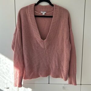Bar III 25% Wool Pink V-Neck Sweater Size XL